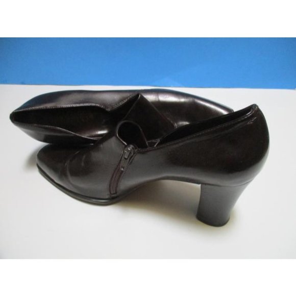 *Franco Sarto Brown Chestnut Square Toe Side Zip Pumps - Picture 5 of 9